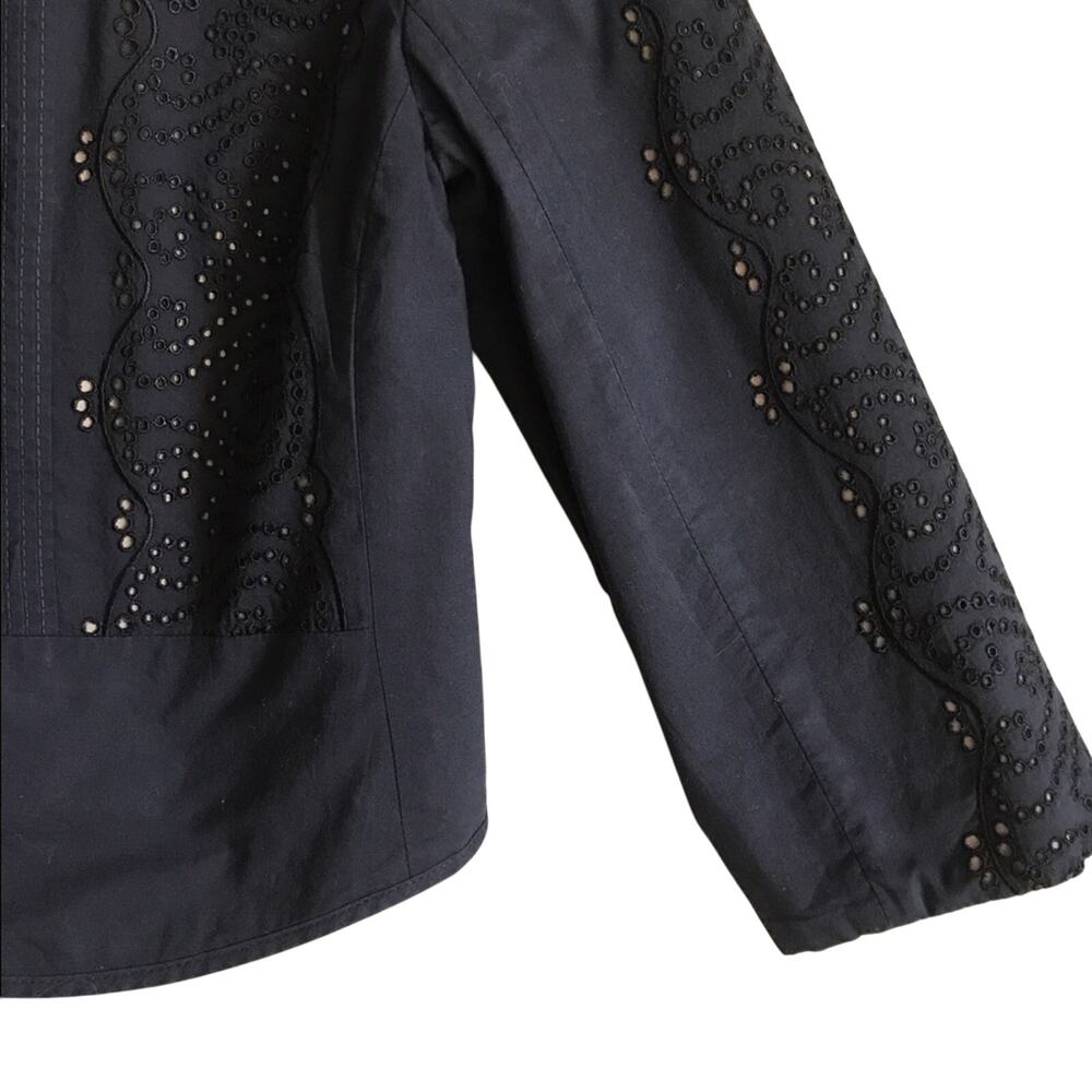 Loft Ann Taylor Navy Eyelet Jacket Size 2 - Picture 8 of 8